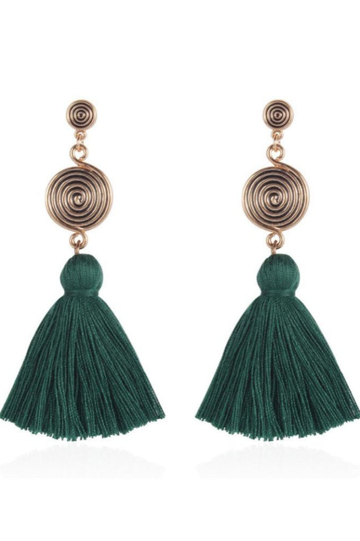 Kanna Whirlpool Tassel Earrings