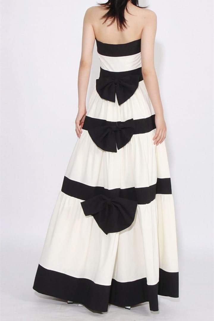 Karen Colorblock Bowknot Maxi Dress