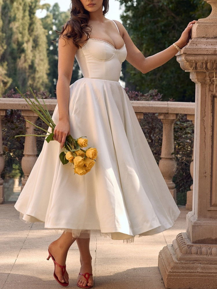 Vestido Midi Tule Branco