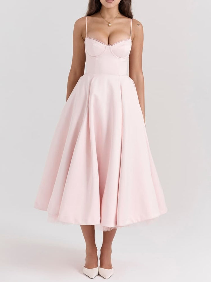 Ballerina roze midi-jurk