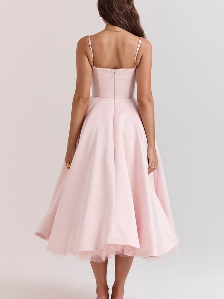 Ballerina roze midi-jurk