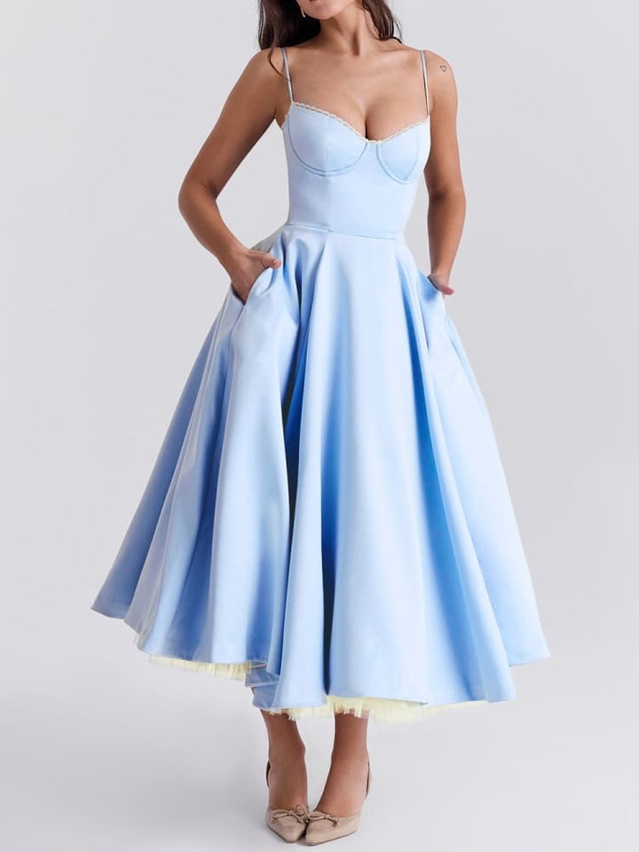 Cinderella Blue Tylli Midi-mekko