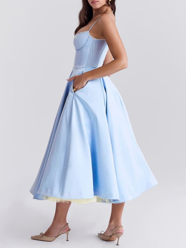 Cinderella Blue Tulle Midi Kleed