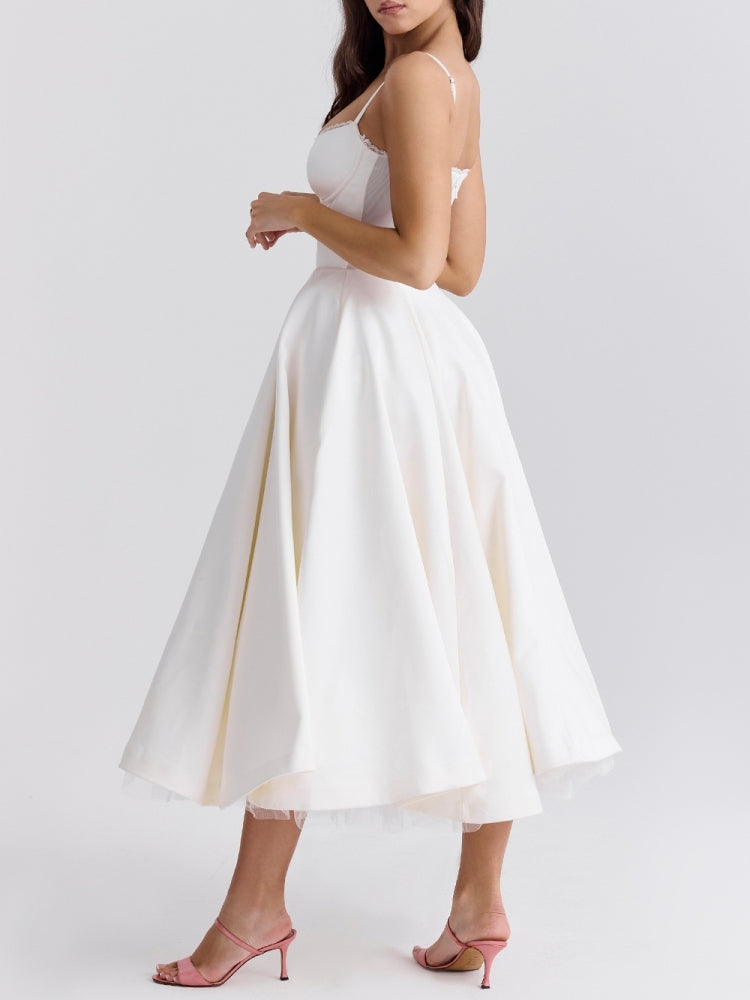 Vestido Midi Tule Branco