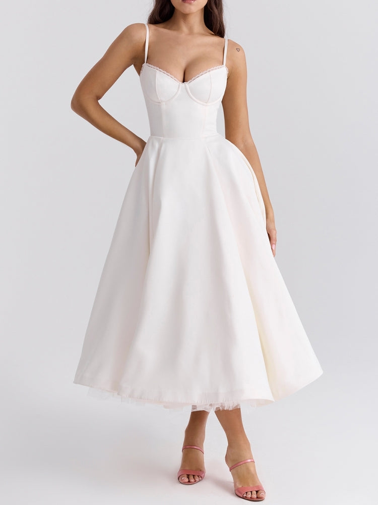 Vestido Midi Tule Branco