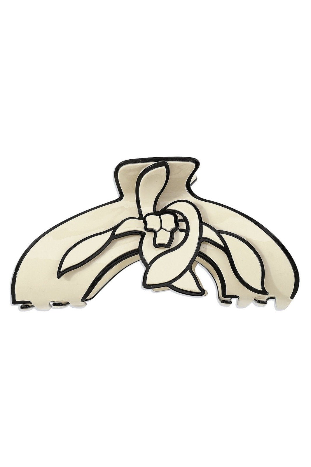 Magnolia Flower Contrast Line Art Hair Claw