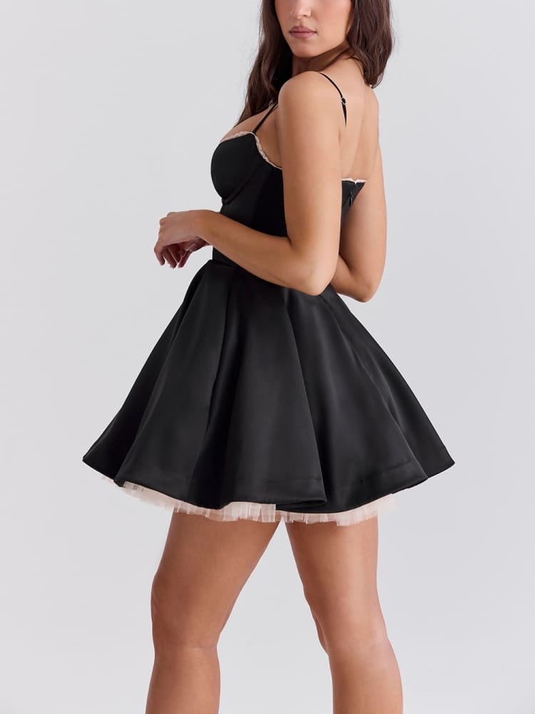 Black Tulle Mini Dress