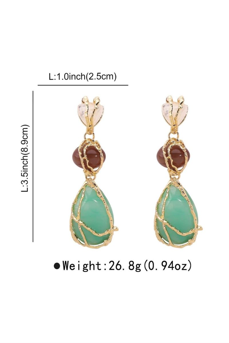 Multi Gem Dangle Earrings