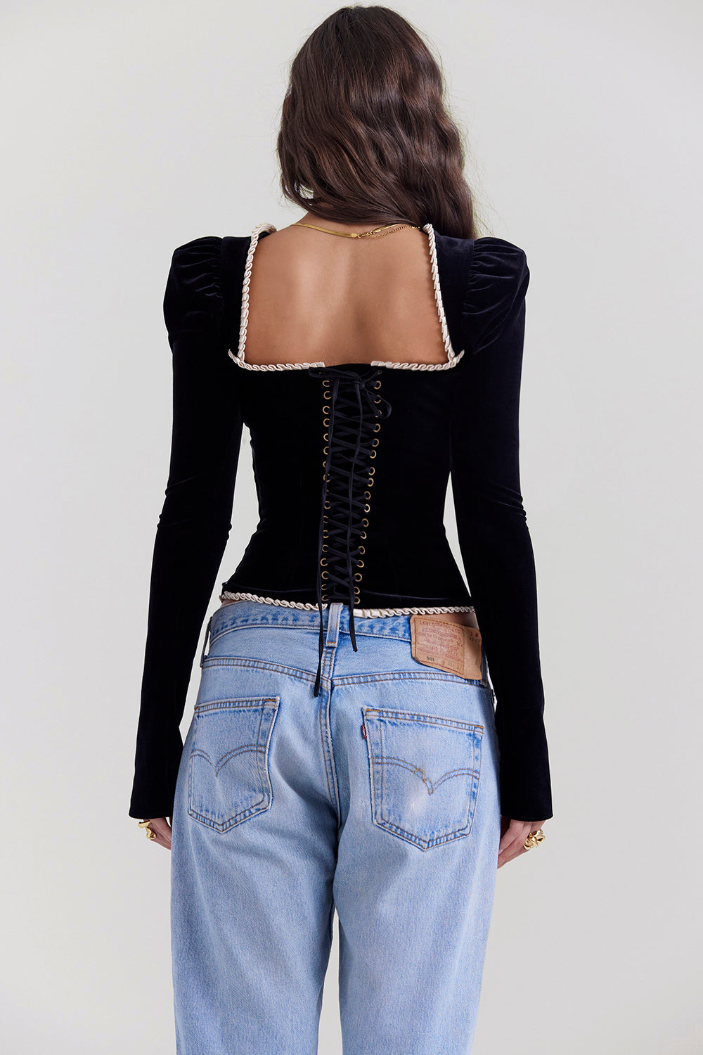 Corset de catifea neagra