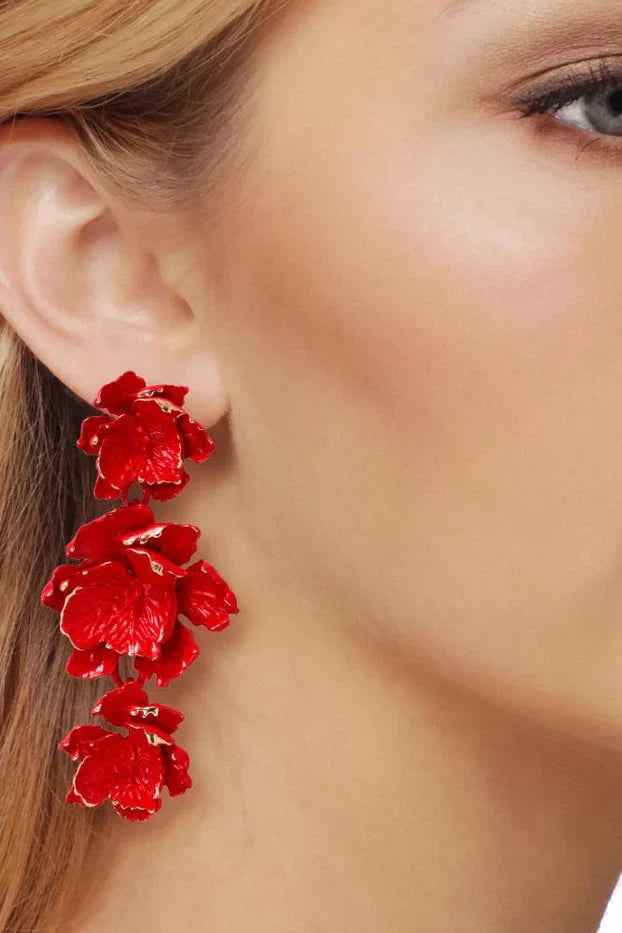 Phyllis Varnish Flower Earrings