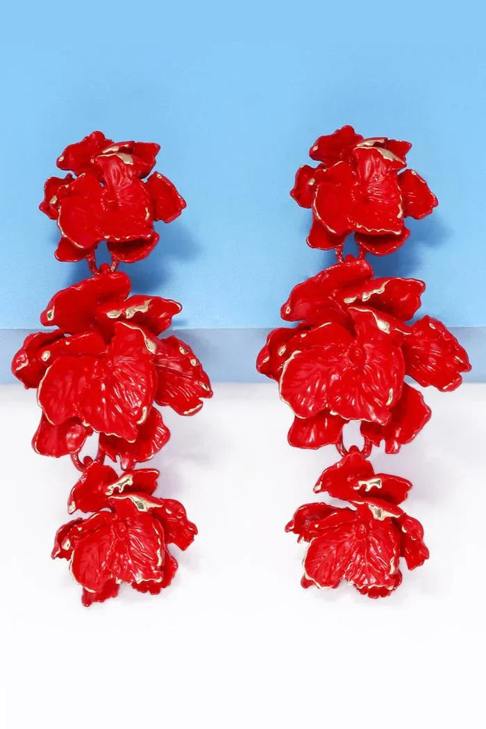 Phyllis Varnish Flower Earrings