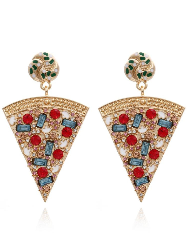 Pizza Diamante Drop Earrings