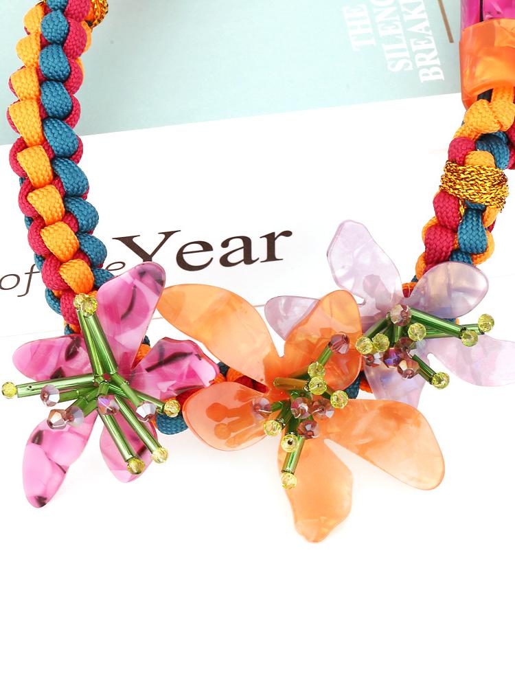 Riva Acrylic Flower Weave Necklace