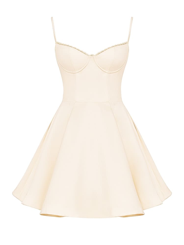 Mini vestido vintage de tule creme