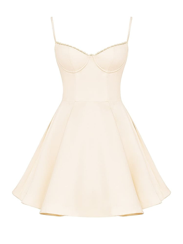 Vintage Cream Tulle Mini Dress