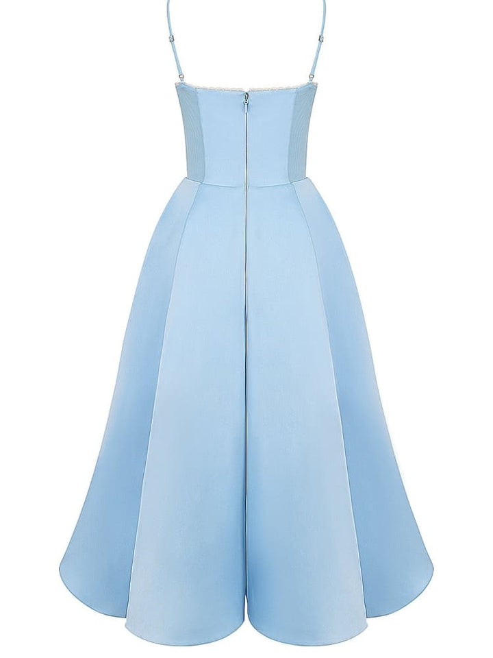 Robe mi-longue en tulle bleu Cendrillon