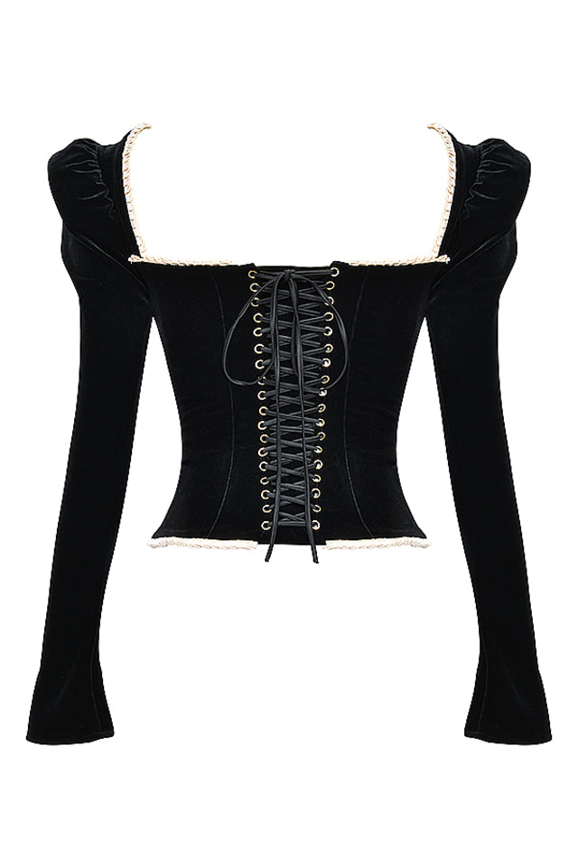 Corsetto di velluto nero