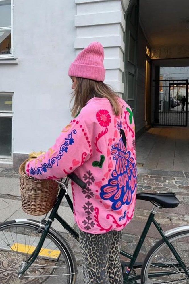 Süße dünne Jacke mit Graffiti-Print