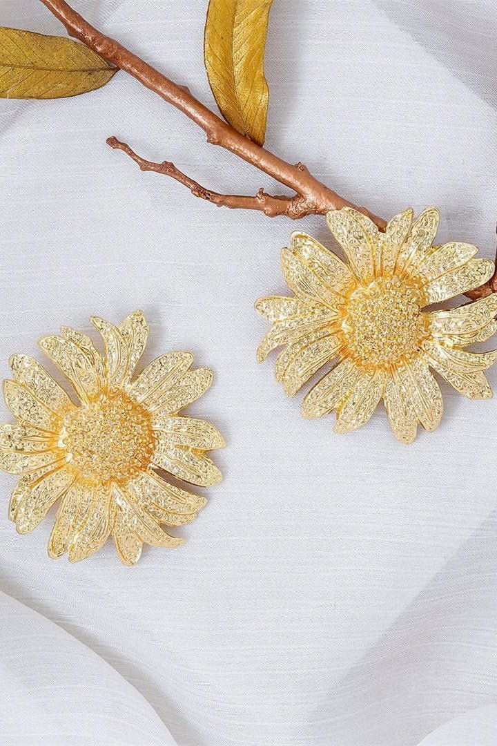 Vintage Sunflower Drop Earrings