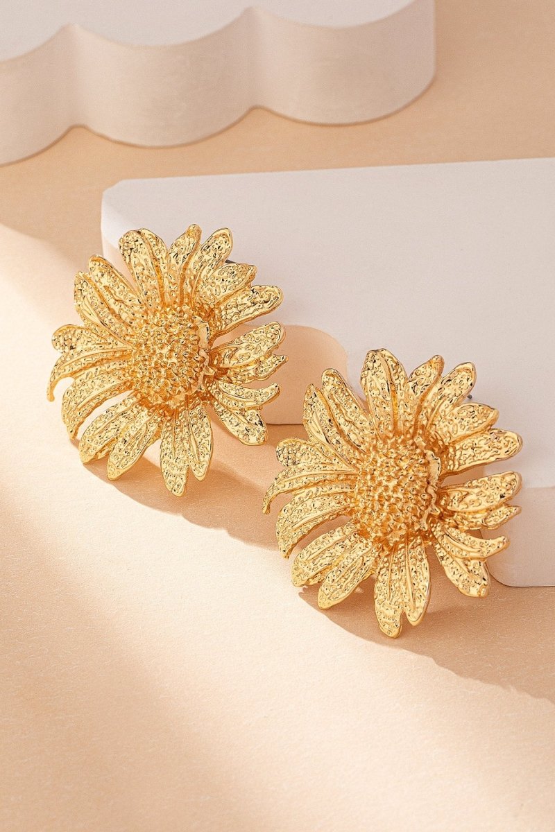 Vintage Sunflower Drop Earrings