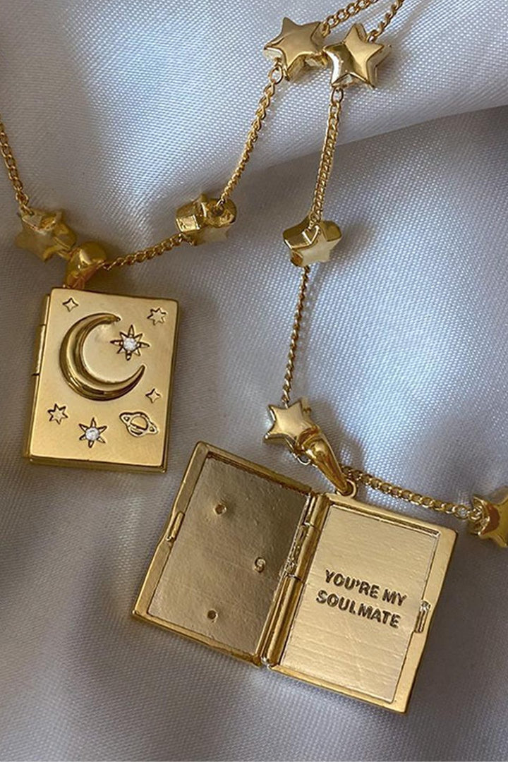 You're My Soulmate Openable Constellation Book Necklace