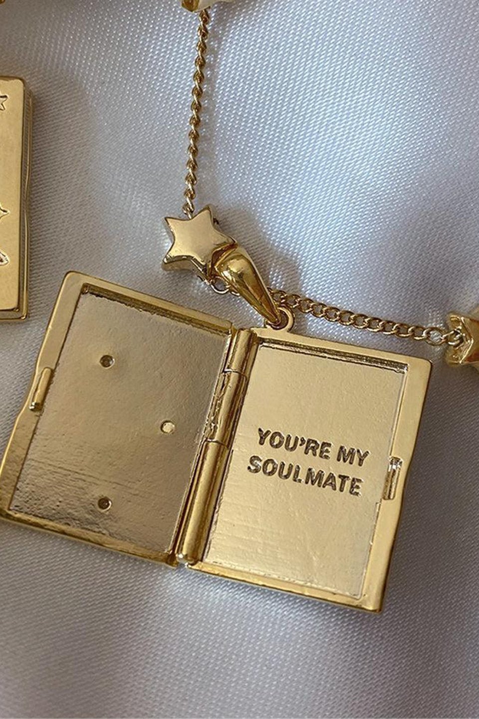 You're My Soulmate Openable Constellation Book Necklace