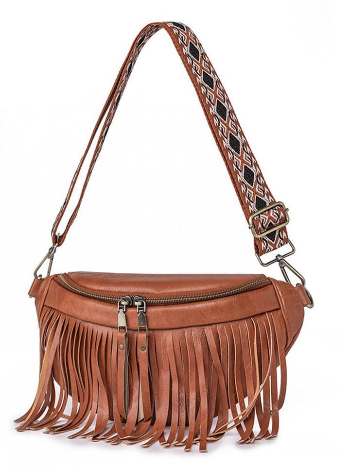 Vintage Totem Ramen Strap Tassel Hobo Bag