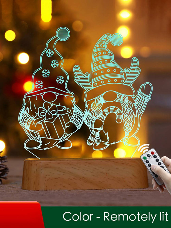 תאורת לילה אקרילית LED צבעונית - תפאורה לחג המולד