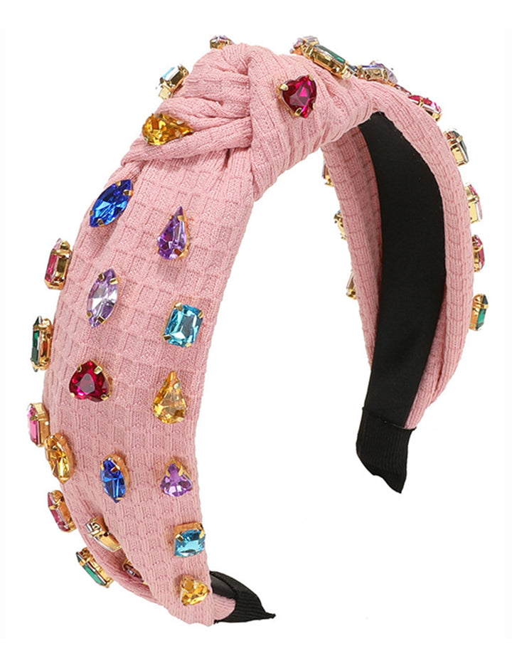 Diadema de diamantes de imitación multicolor rosa