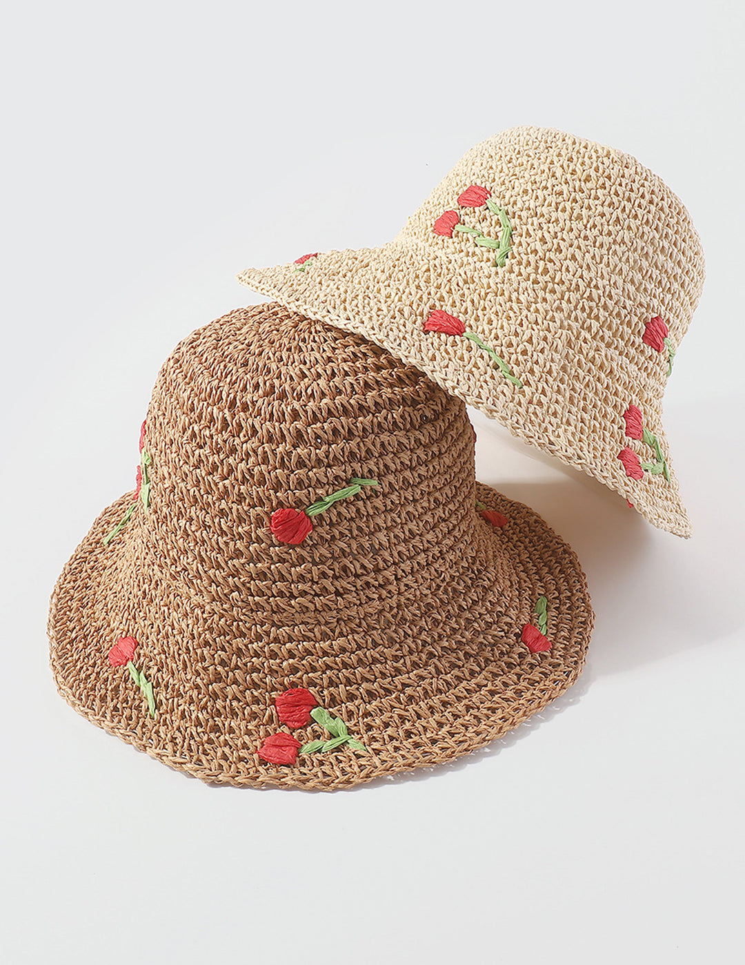 Πλεκτό καπέλο με κουβά λουλουδιών