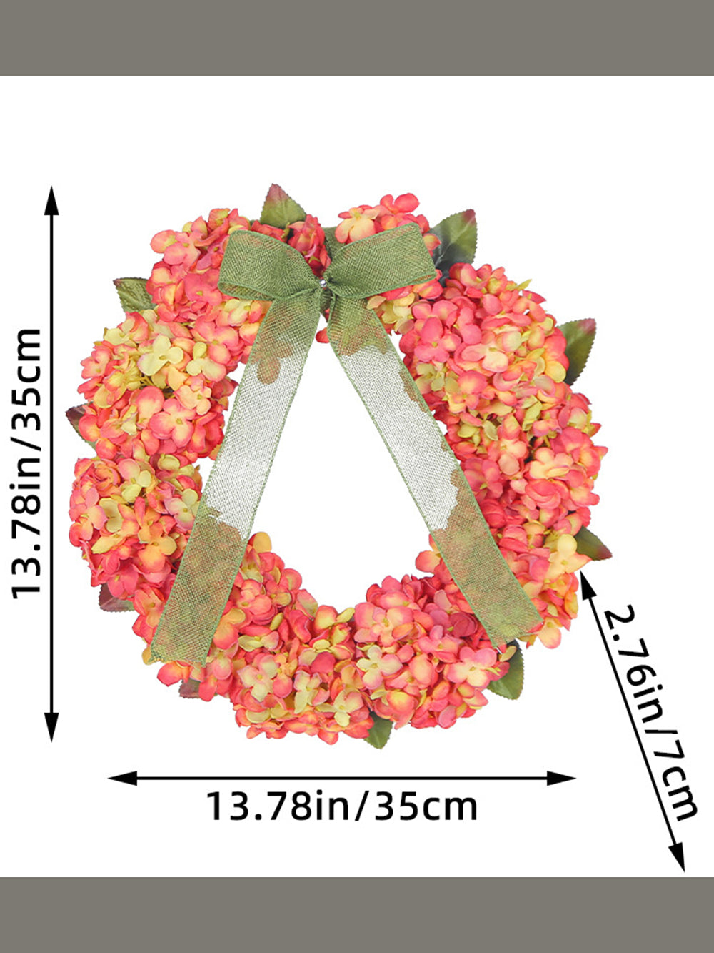 Festlig hortensia krans dørhengende simulert blomsterdekorasjon