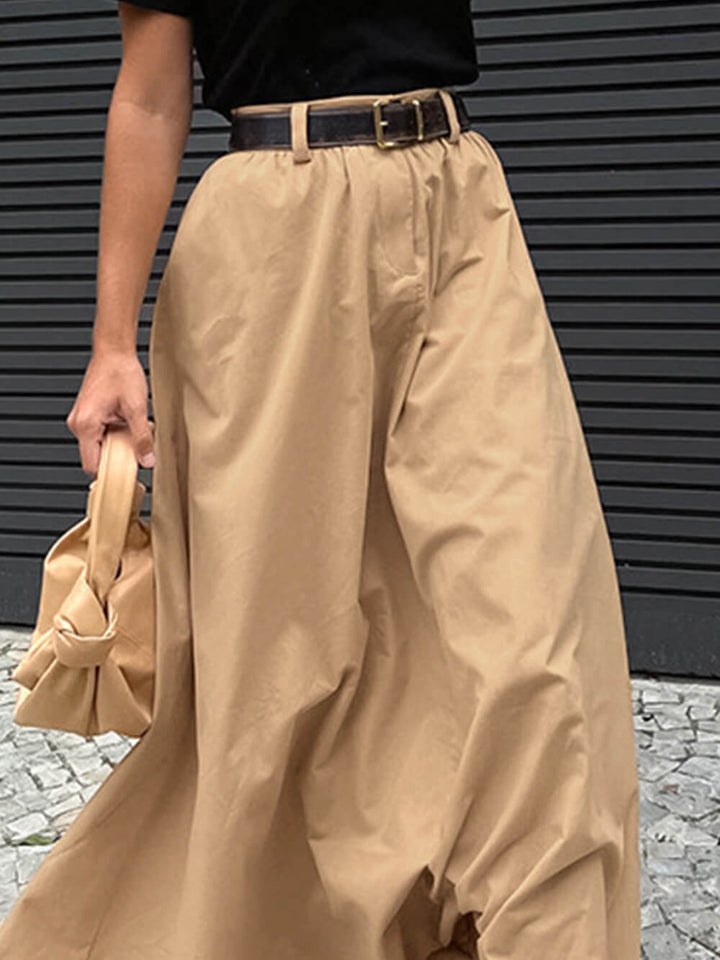 Personlig Street Style Lös lång kjol