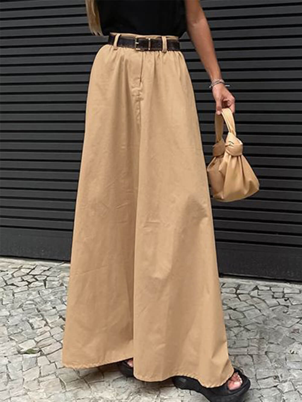 Personlig Street Style løs lang nederdel