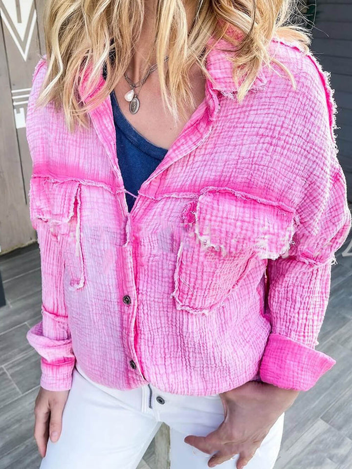 Jaqueta de veludo rosa choque