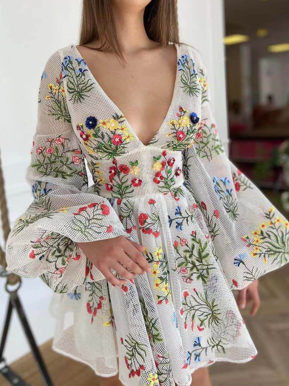 Design Sense Kleid mit Laternenärmeln