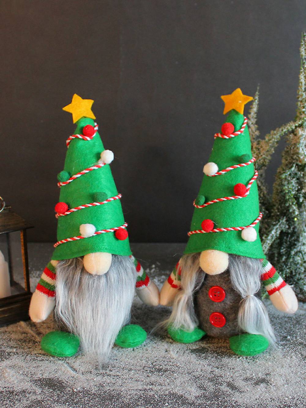 "Nordic Gnome Christmas Tree-Shaped Standing Plush Gnome" Decoration