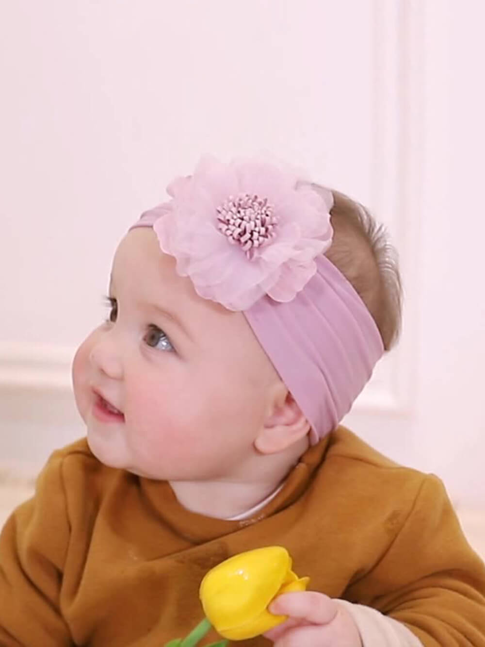 Nakrycia głowy dla dzieci Opaski do włosów z organzy i kwiatów słonecznika