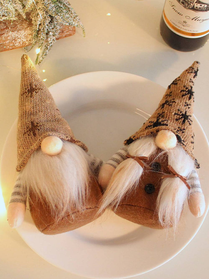 Elfo di peluche natalizio con cappello a fiocco di neve lavorato a maglia Rudolph Doll