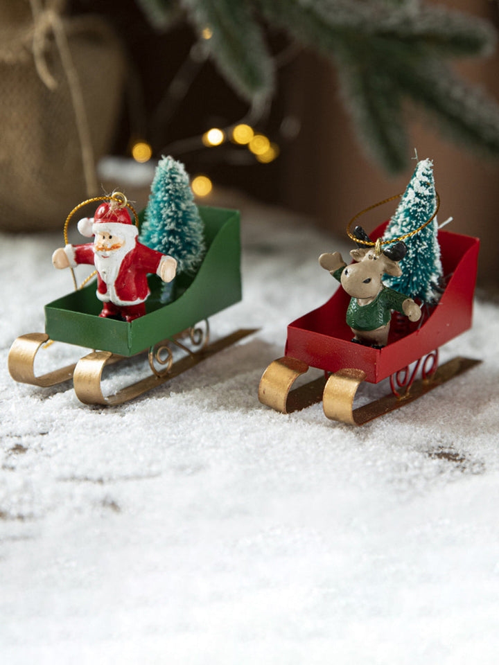 Decorazioni natalizie con pendente a slitta in stile nordico