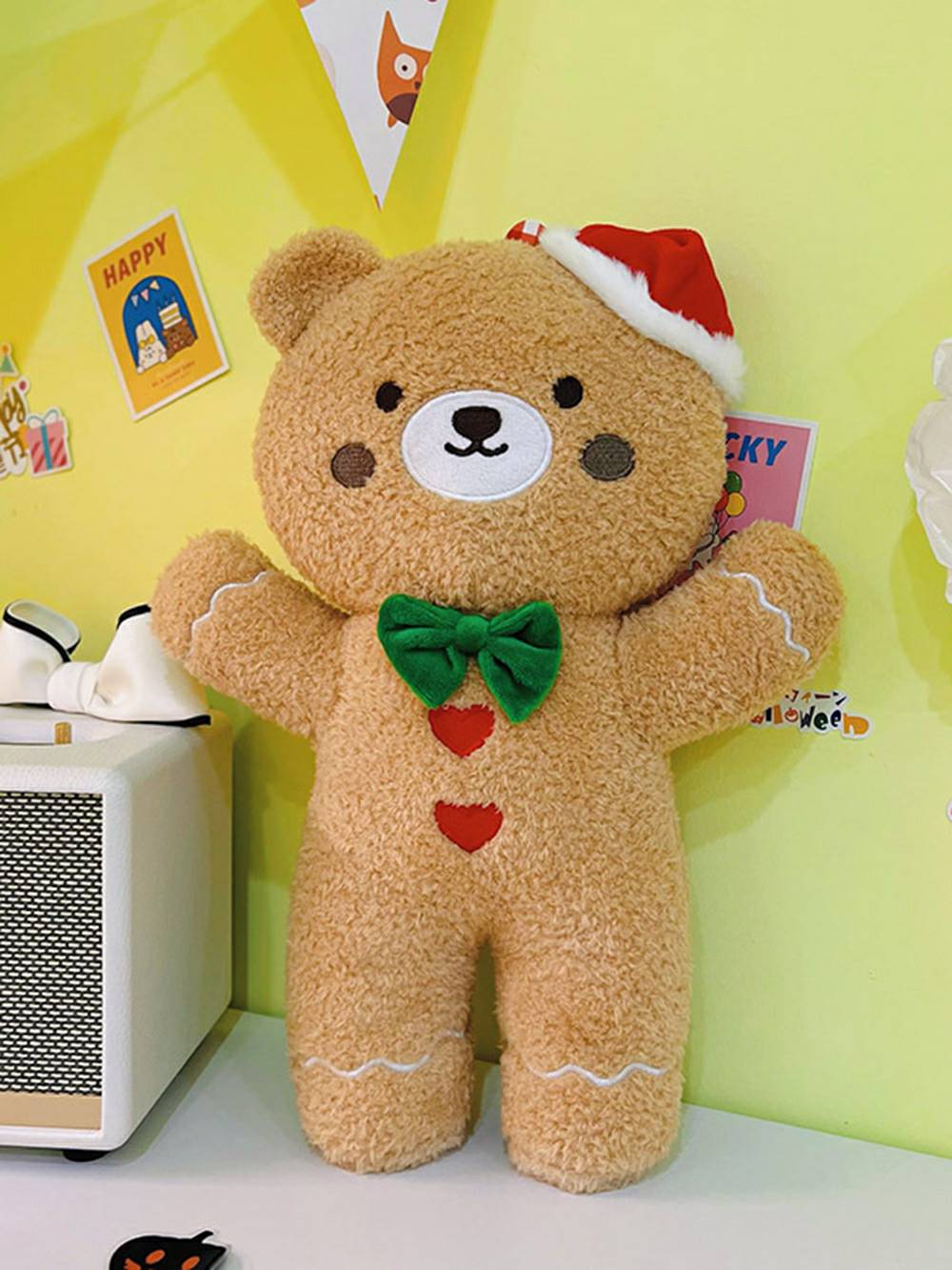 צעצוע קטיפה של עניבת פרפר של דוב חג המולד