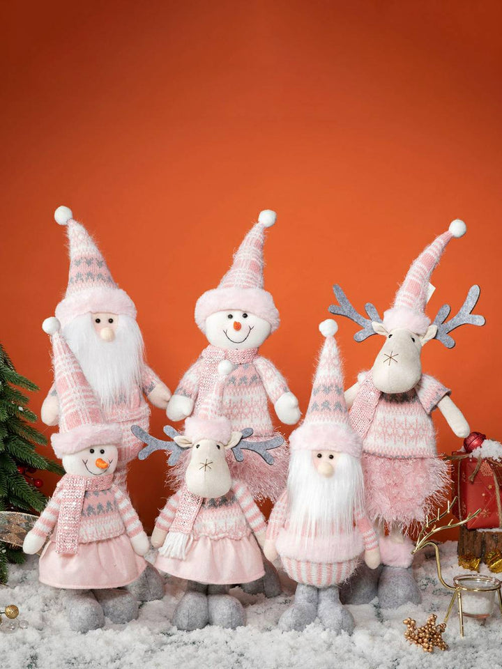 Weihnachts-Barbie, rosa Plüsch-Elfe, Rentier und Schneemann, Rudolph-Puppe