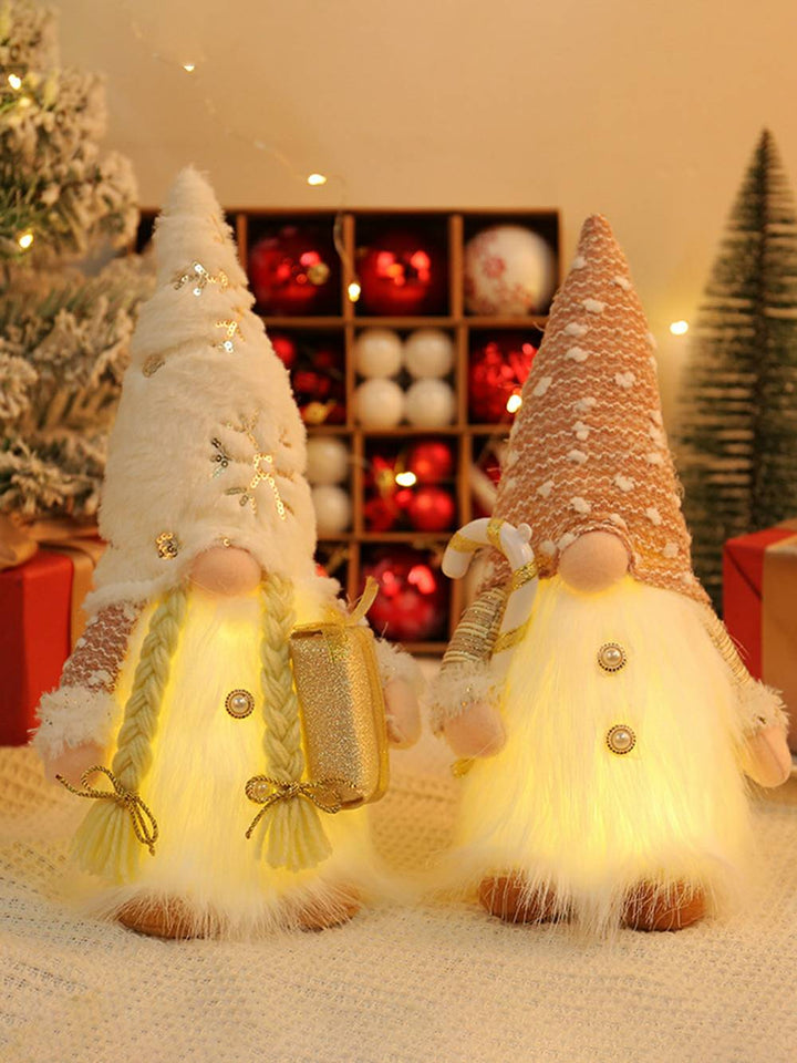 Svítící severské vánoční plyšové skřítkové dekorace