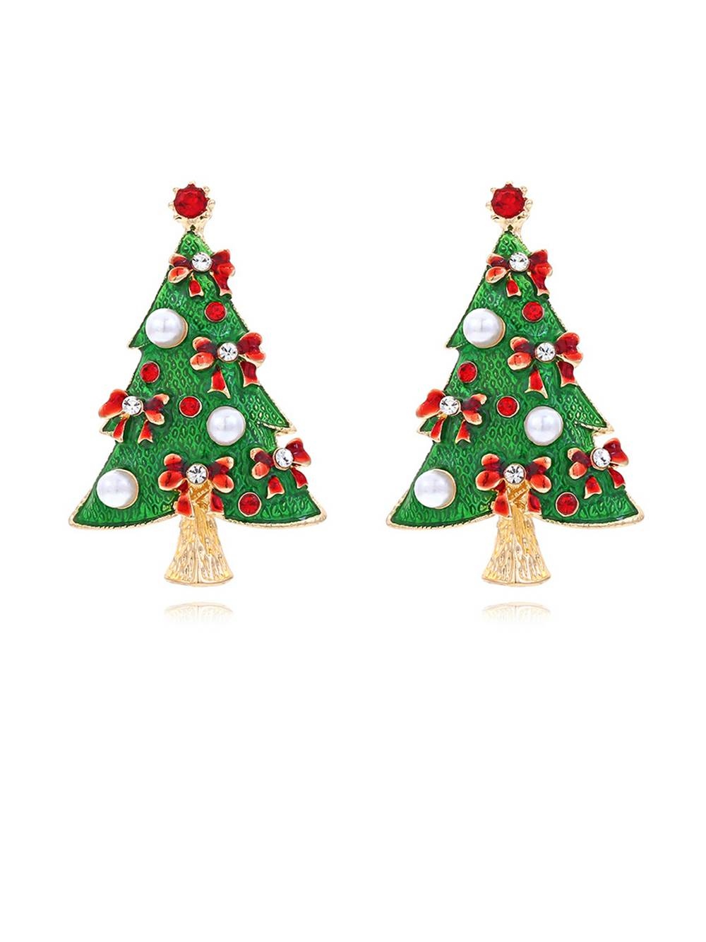 휴일 크리스마스 선물 나무 귀걸이