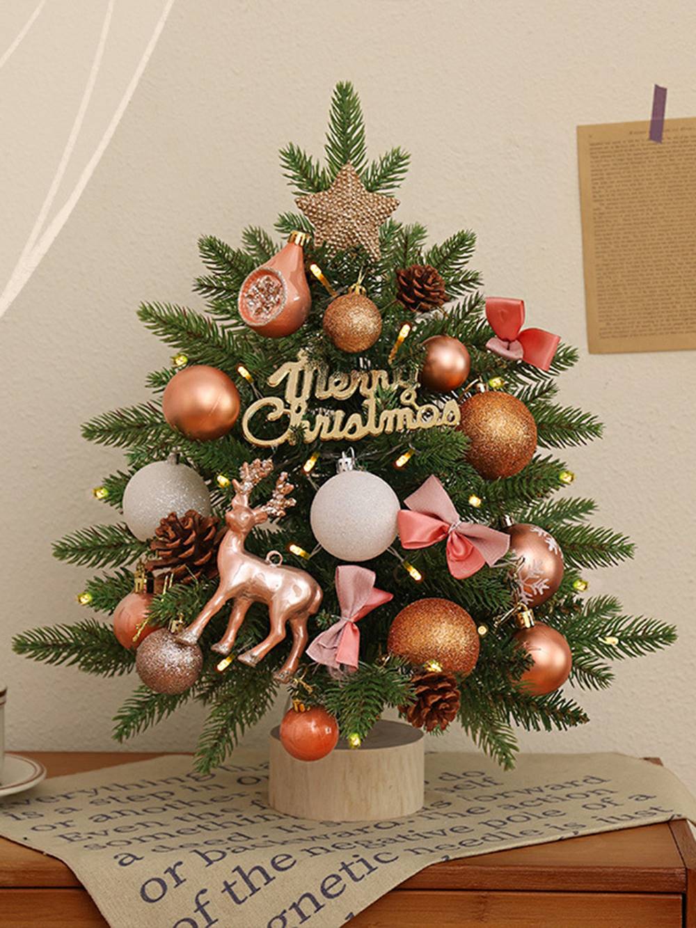 Mini enfeites de boneca de bola de pele sintética para decoração de árvore de Natal
