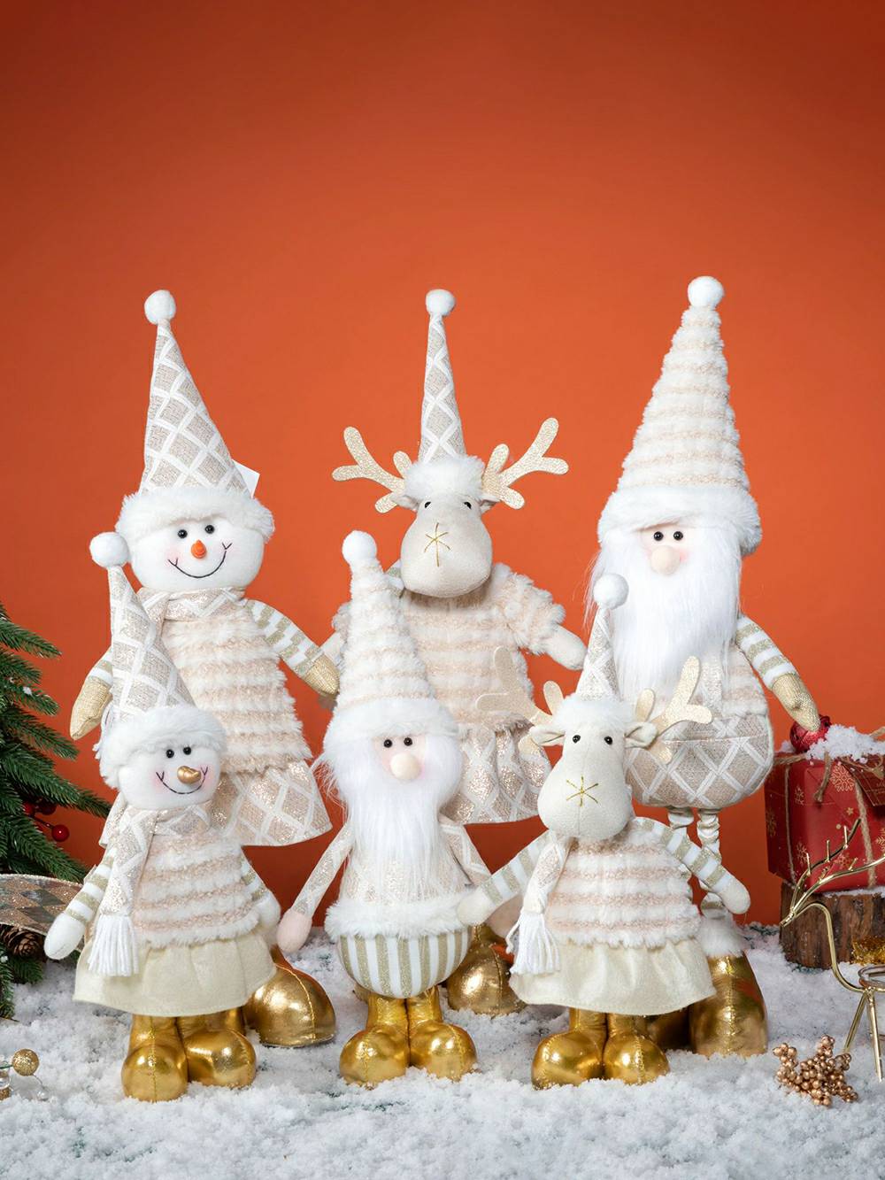 Kerst pluche elf rendier en sneeuwpop Rudolph pop