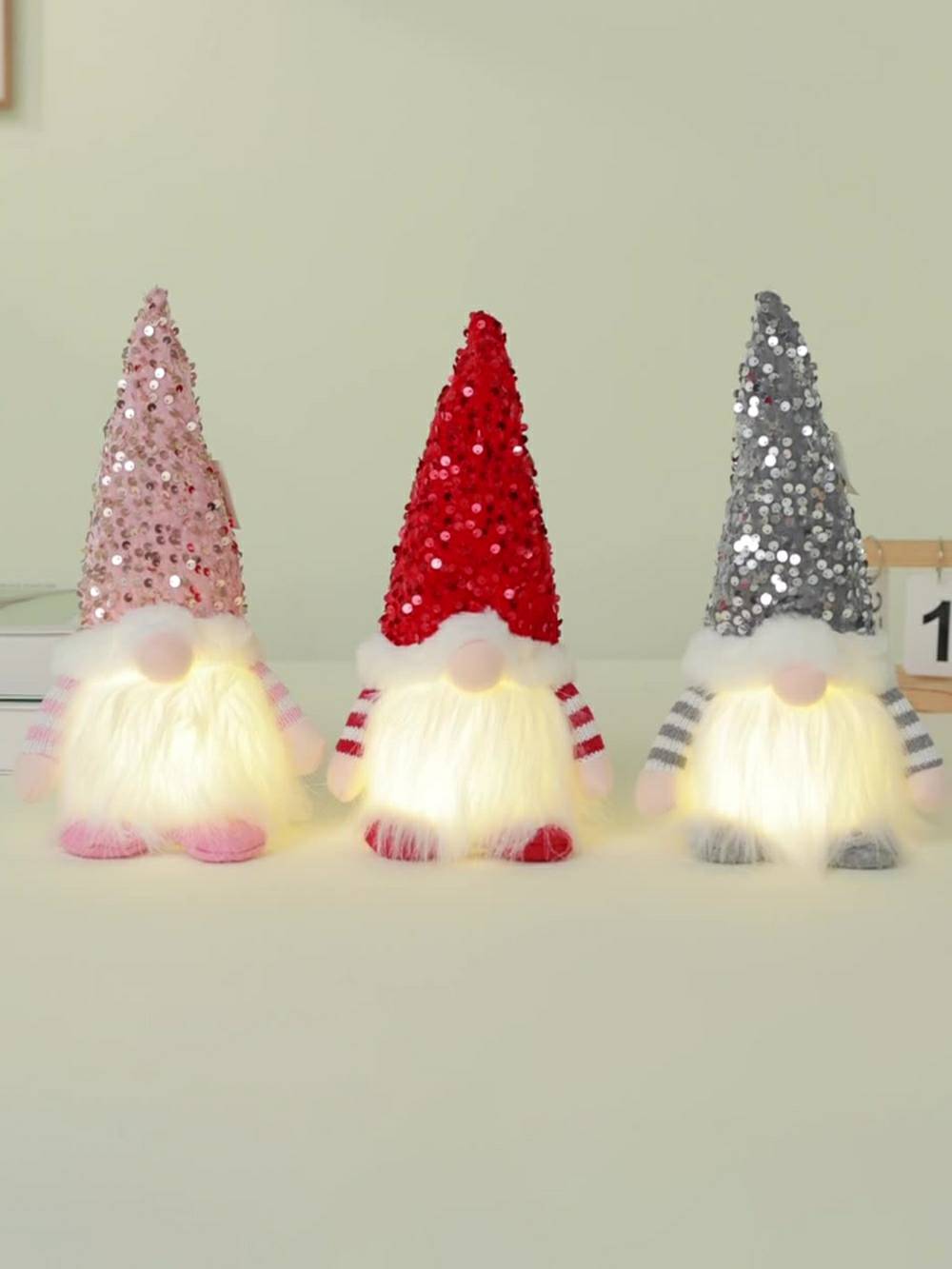 Christmas Plysj Elf Glitter Light-up Rudolph Doll
