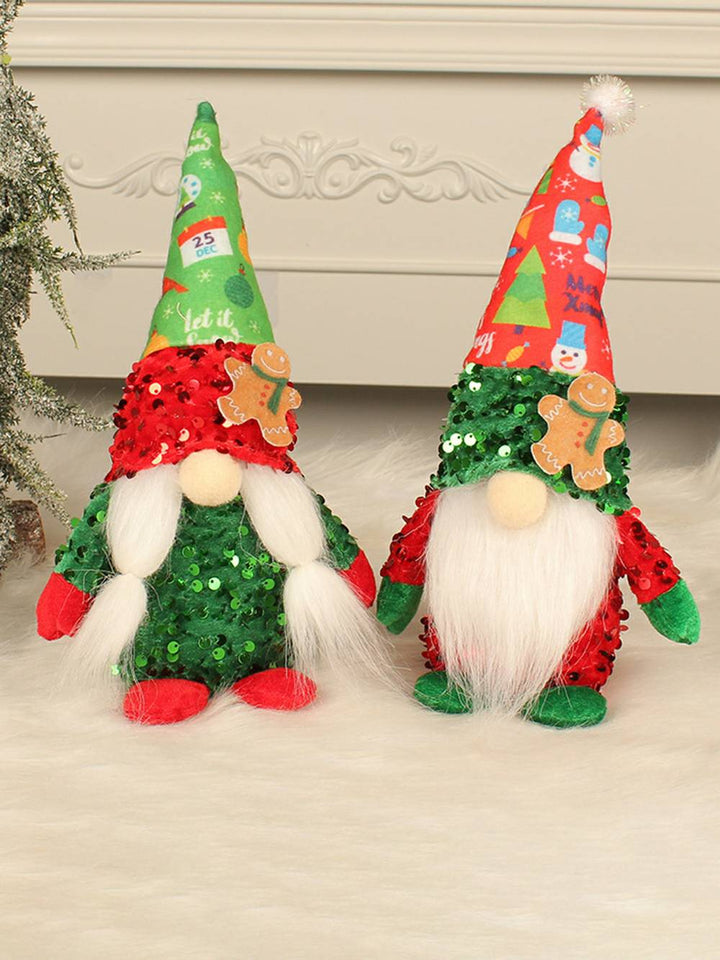 Boneco de gengibre de pelúcia de Natal com contas Rudolph Dwarf Doll