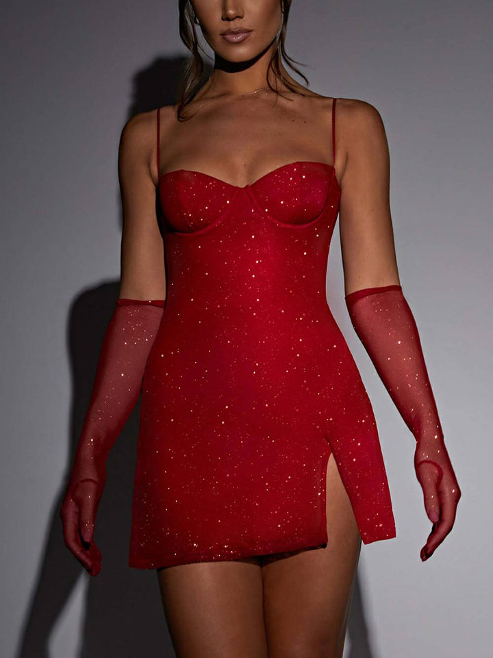 שמלת מיני פיקסי - ניצוץ אדום