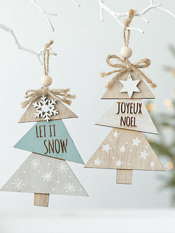 Adornos de madera para árboles de Navidad: decoraciones para escenarios