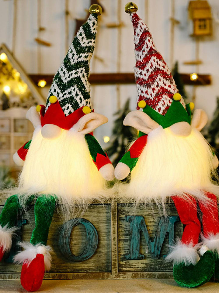 Julefløyel langbeint Rudolph Gnome Doll